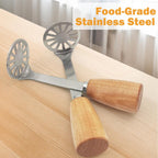 Kartoffelstampfer Edelstahl mit Holzgriff