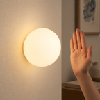 Round glass wall light with G9 socket, milky white - Ø 12/15/18 cm
