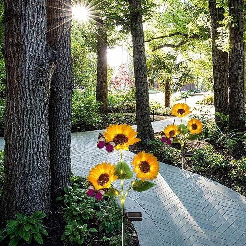 Solar-Sonnenblumenleuchte für Garten und Terrasse