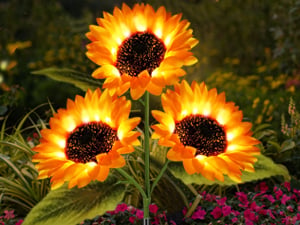 Solar-Sonnenblumenleuchte für Garten und Terrasse