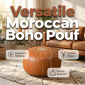 Marokkanischer Leder-Pouf mit Stauraum