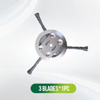 Brush cutter replacement head with metal blades