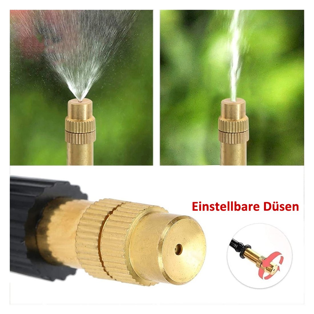 Irrigation system spray mist 360° adjustable