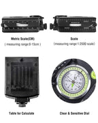 Navigationskompass mit Clinometer und Leuchteffekt