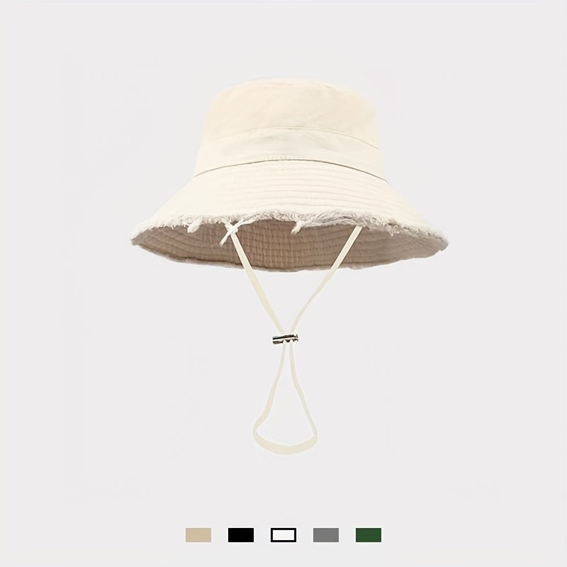 Bucket Hat Baumwolle mit verstellbarem Zugband