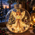 Weihnachtsanhänger beleuchtet mit Miniaturszene