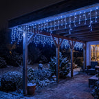 LED Eisregen-Lichterkette 10 m mit 8 Leuchtmodi, IP55