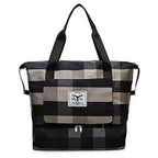 Foldable travel bag with wet compartment