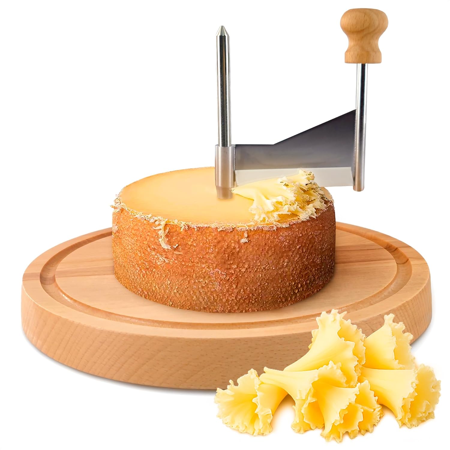 Cheese slicer rosettes stainless steel wood – Swiss craftsmanship
