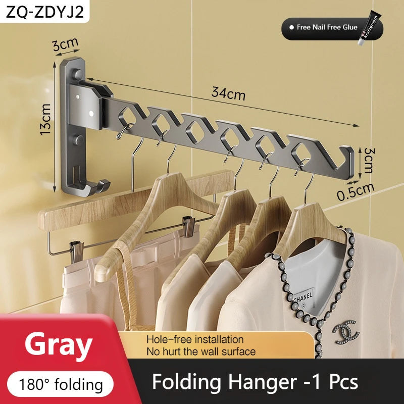 Foldable wall dryer with 180° swivel function