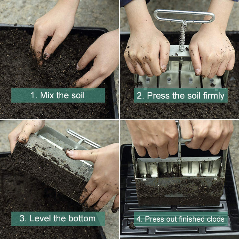 Soil Block Maker Made of Stainless Steel – No Plastic Pots Needed