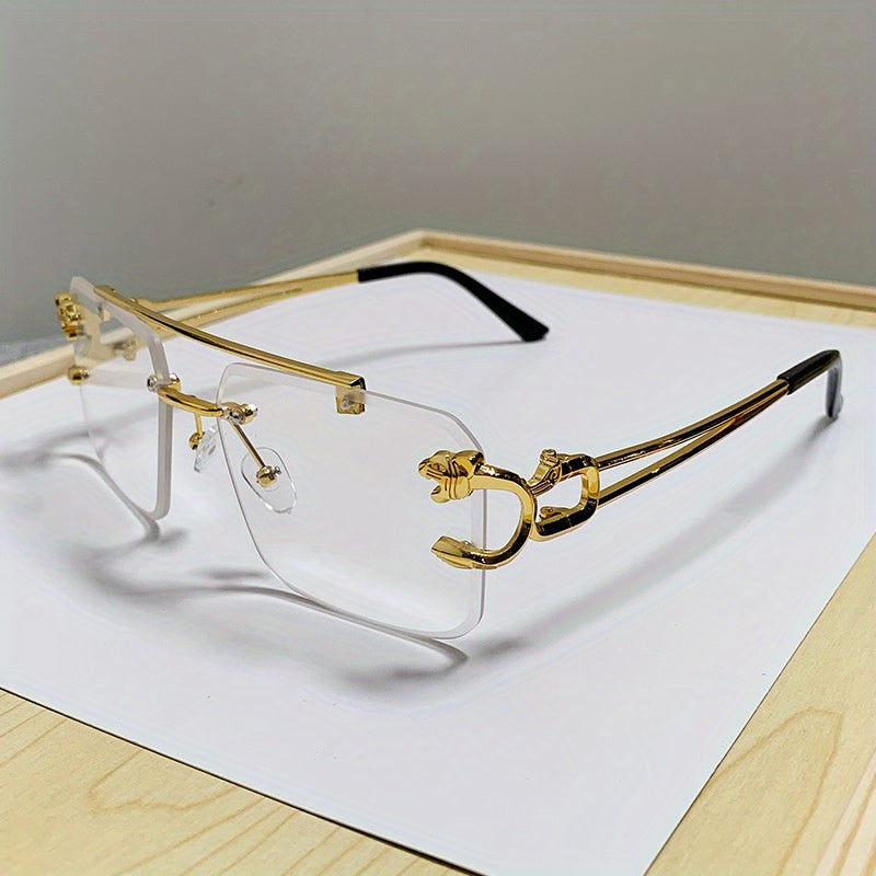 Randlose Sonnenbrille Herren mit Tigerdesign