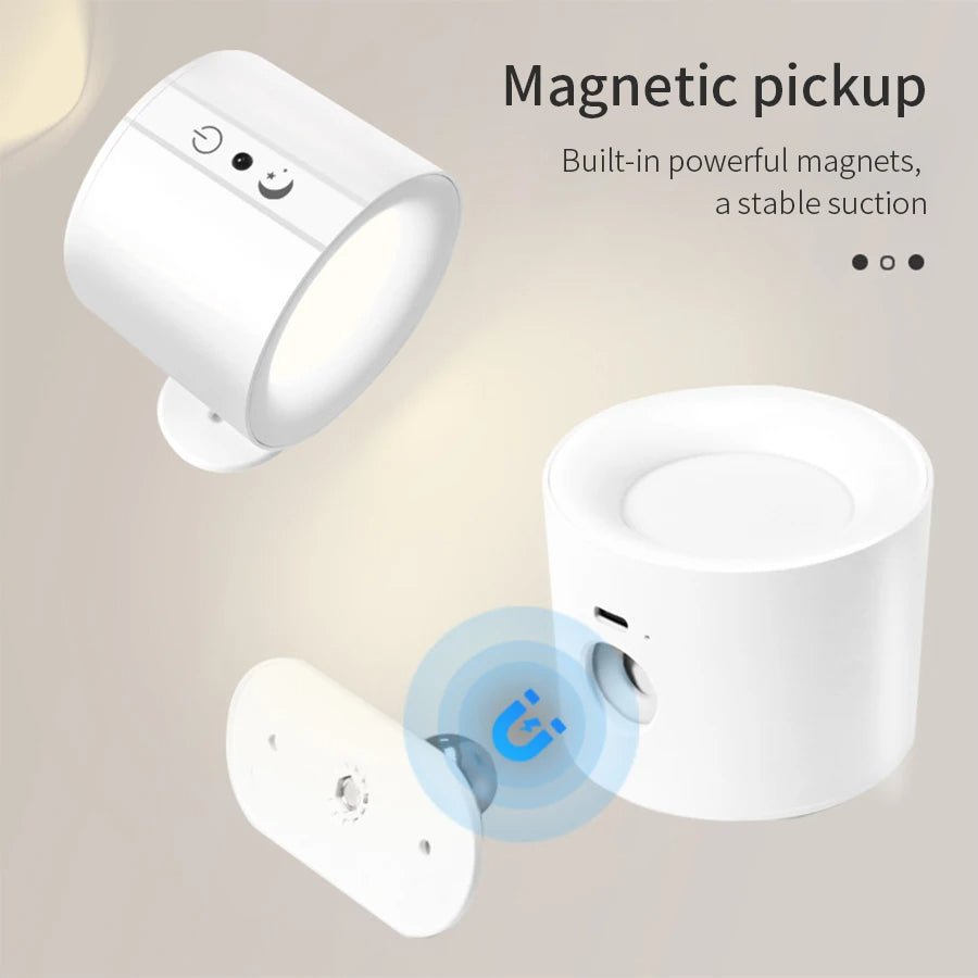LED wall light with remote control and magnetic base