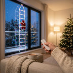 Kletternder Weihnachtsmann mit LED-Leiter, 2,4 m, IP67, mit Fernbedienung