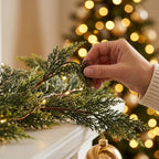 Grüne Girlande für die Weihnachtsdeko, biegsam, für Kamin und Treppe