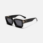 Sonnenbrille mit eckigem Rahmen und Metalldetails