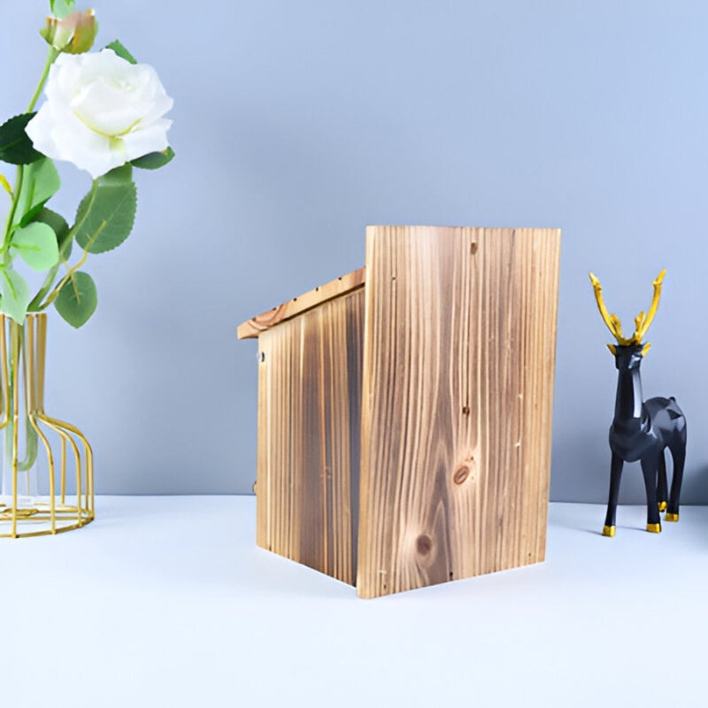 Vogelhaus Holz Natur – Wandmontage oder freistehend für Garten