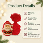 Christmas press mold for cookies and mini pies, opens up - 3D design, approx. 6 cm, 8 designs