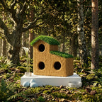 Vogelhaus Kokosfaser 3-teilig mit Grasdach für Garten