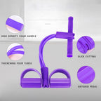 Fitness band sit-up with foot loops