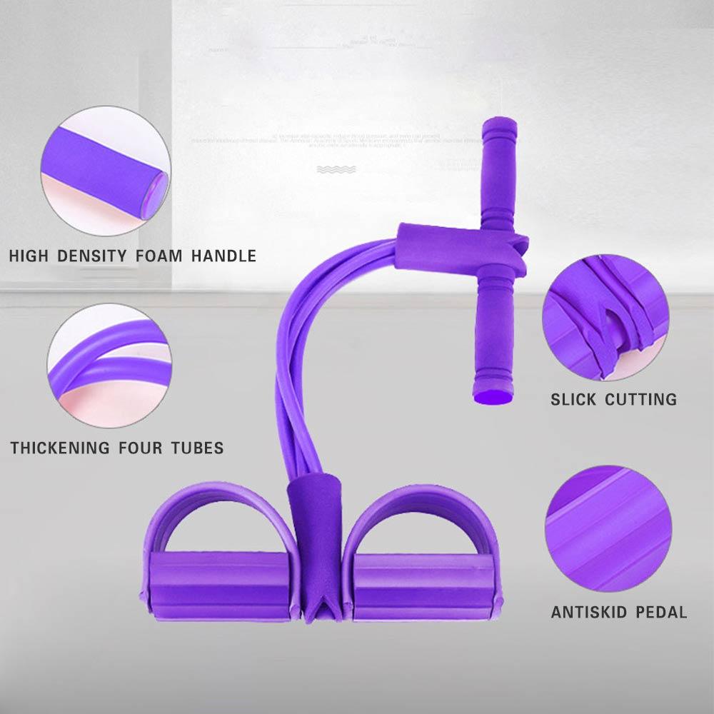 Fitness band sit-up with foot loops