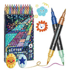 Glitter Felt Tip Pens Double-Ended – 2 Tips per Pen