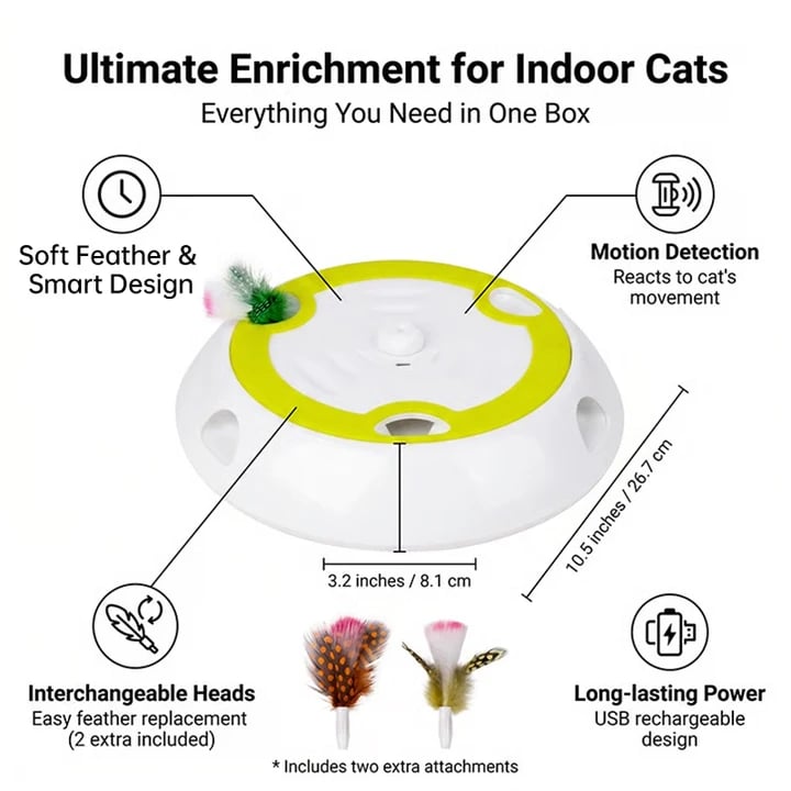 Interaktives Katzenspielzeug mit automatischem Federnpop-up