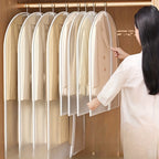 Transparent PEVA garment bag set with zipper