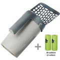 Cat litter scoop with collection container and poop bags