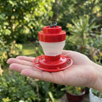 Kolibri-Futterspender mit 8 Futterstellen, Sitzring und Karabinerhaken, 9,8 cm
