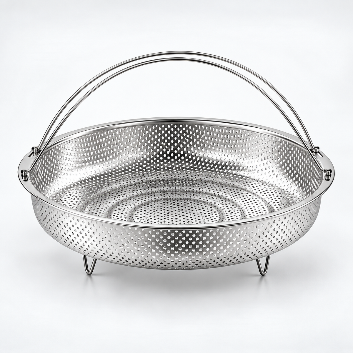 Stainless Steel Strainer Basket with Handle for Steaming and Washing, Ø 22.5 / 24.5 cm