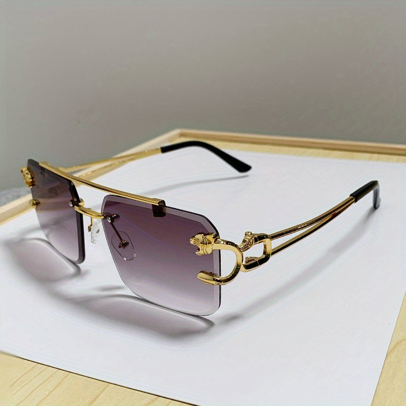 Randlose Sonnenbrille Herren mit Tigerdesign