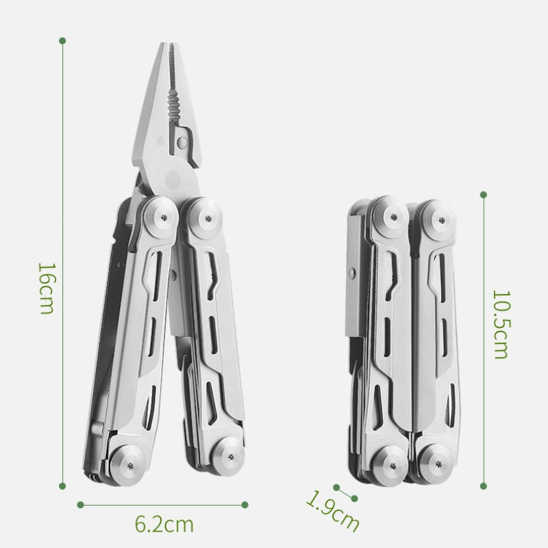 Multitool Edelstahl 12-in-1 mit Zange und Schraubendreher