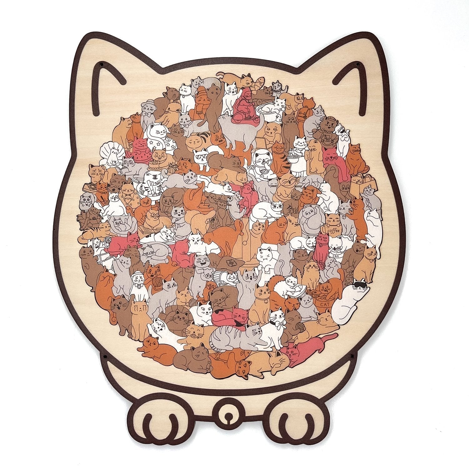 Holzpuzzle Katze – 135 Teile in verschiedenen Farben