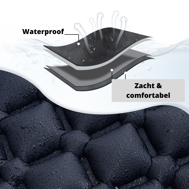 Aufblasbare Campingmatte mit Kissen – Leicht, Wasserdicht & Kompakt