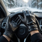 Touchscreen-Lederhandschuhe aus Schafsleder mit Fleecefutter