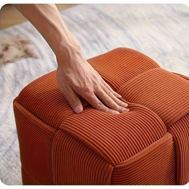 Cord Upholstered Stool – Versatile Footrest and Extra Seat