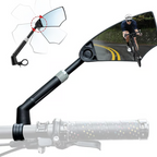 Bicycle rearview mirror with 180° field of view and 360° adjustment