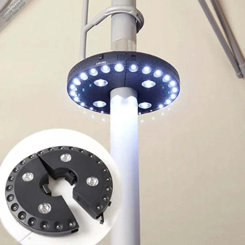 LED-Schirmleuchte mit Klammer – Batteriebetrieben, 3 Helligkeitsstufen