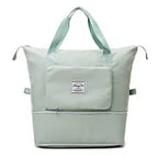 Foldable travel bag with wet compartment