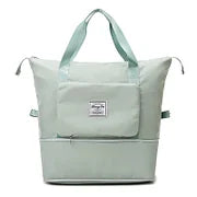 Foldable travel bag with wet compartment