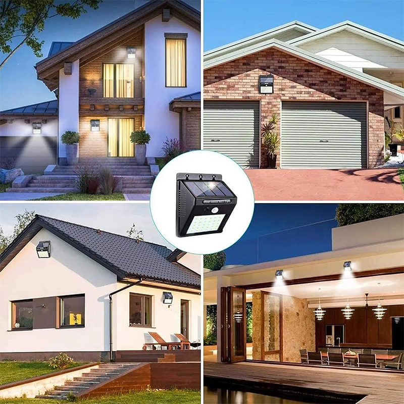 Solar LED wall light with motion sensor – waterproof