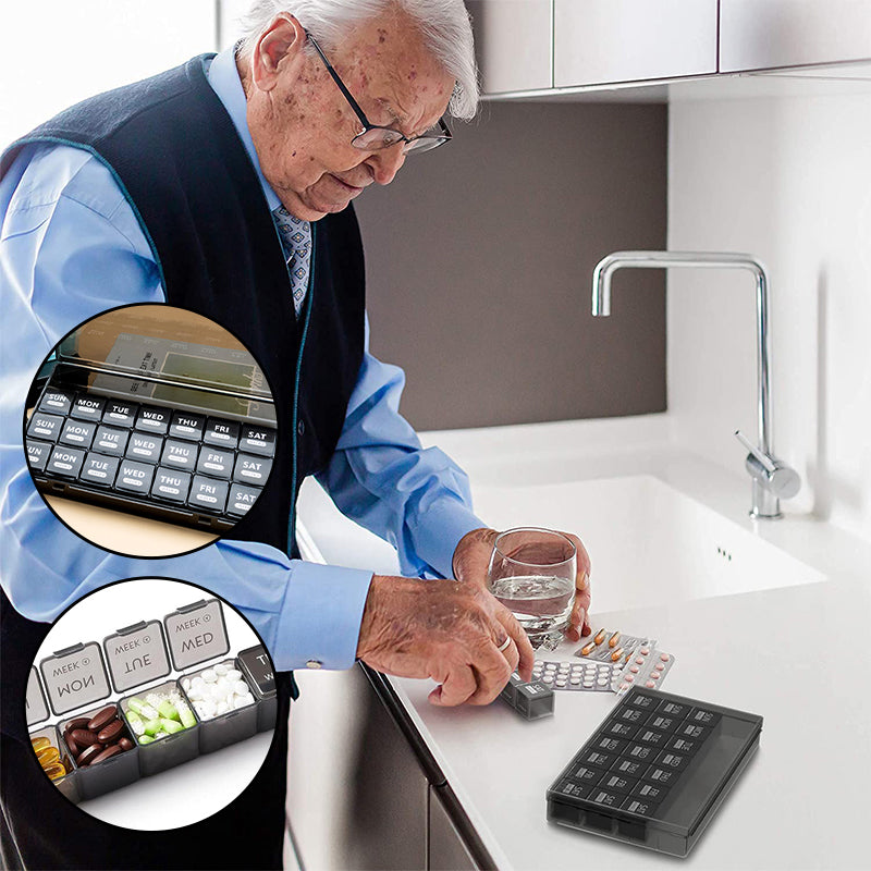 Medikamenten-Organizer 28 Fächer – Wochendispenser für Tabletten