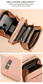 Cell phone case shoulder bag with touchscreen window