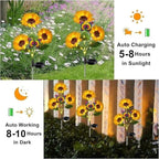 Solar-Sonnenblumenleuchte für Garten und Terrasse