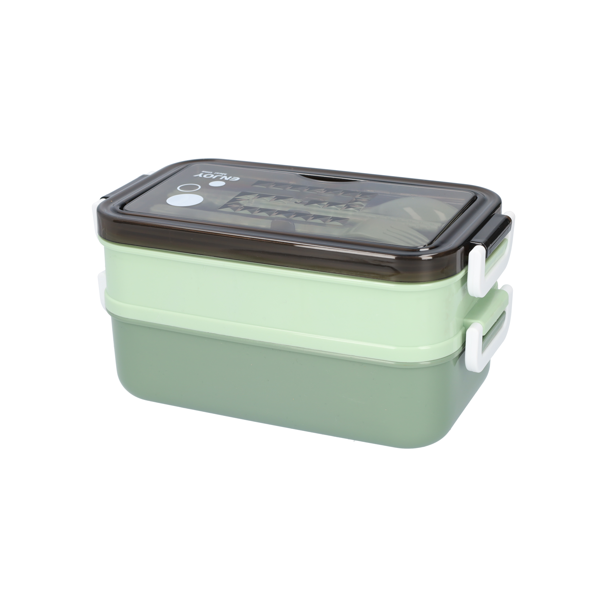 3-tier bread box with soup container and cutlery
