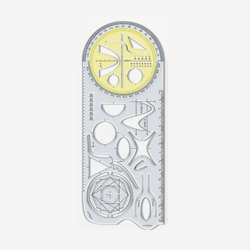 Multifunctional Geometry Ruler with Protractor