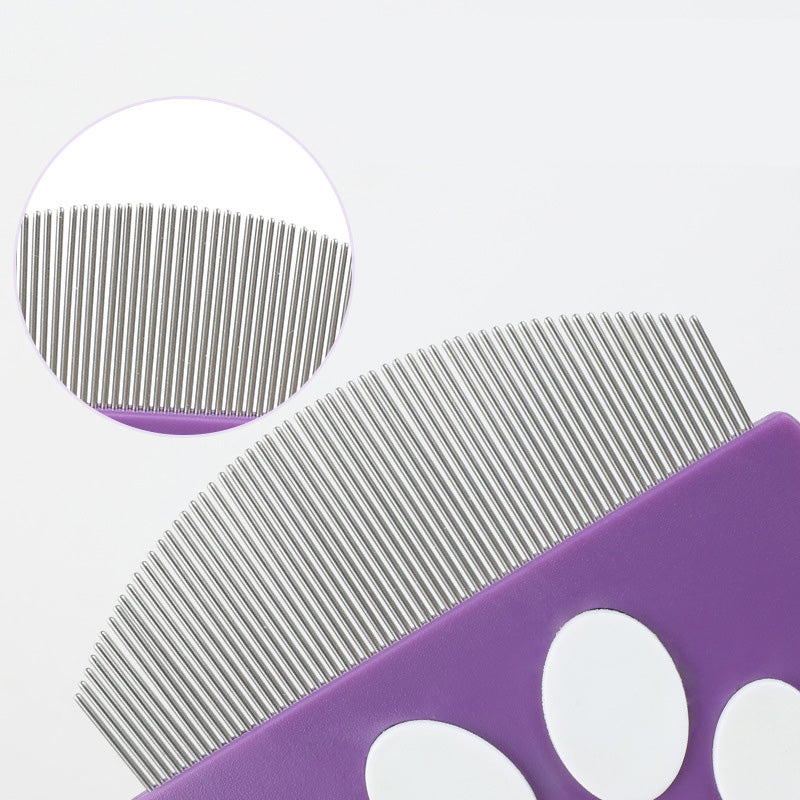 Pet comb with paw print handle
