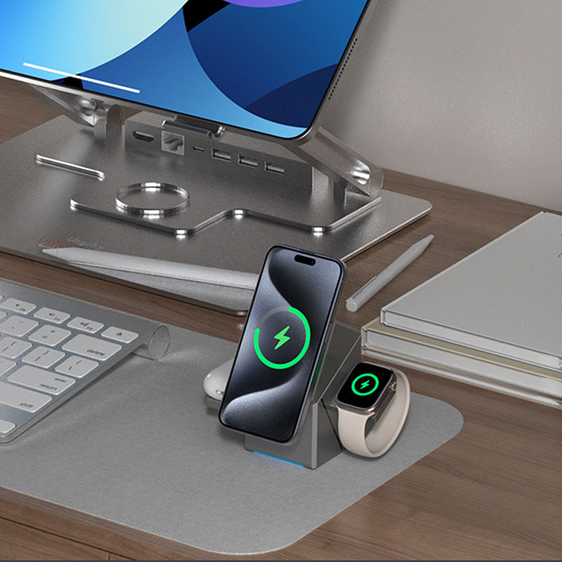 3-in-1 Wireless Charger for Phone, Watch, and Headphones