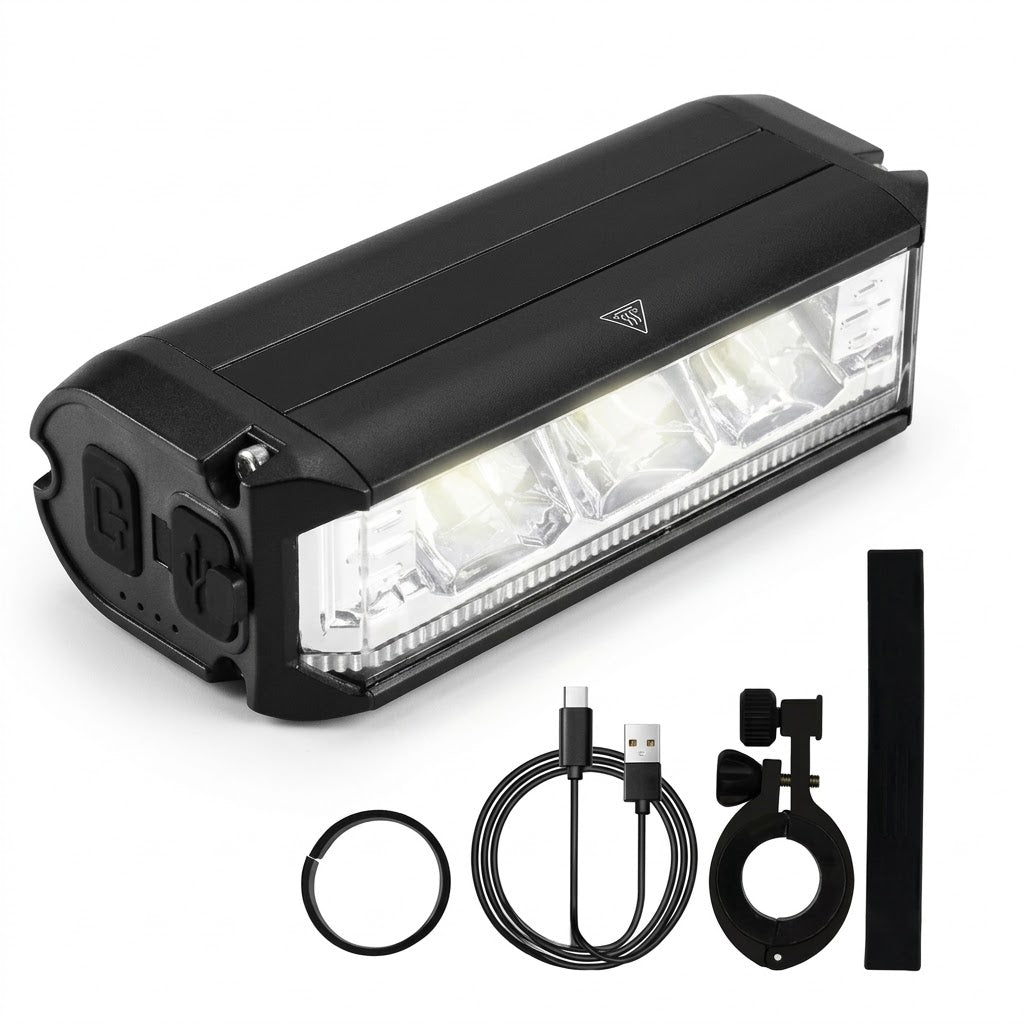 Fahrrad-Frontlicht LED 1000 Lumen, aufladbar mit 2000-mAh-Akku